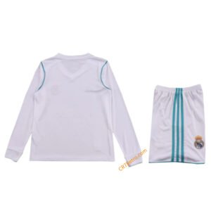 Kids Real Madrid Home Jersey Retro Kit Long Sleeve 2017/18